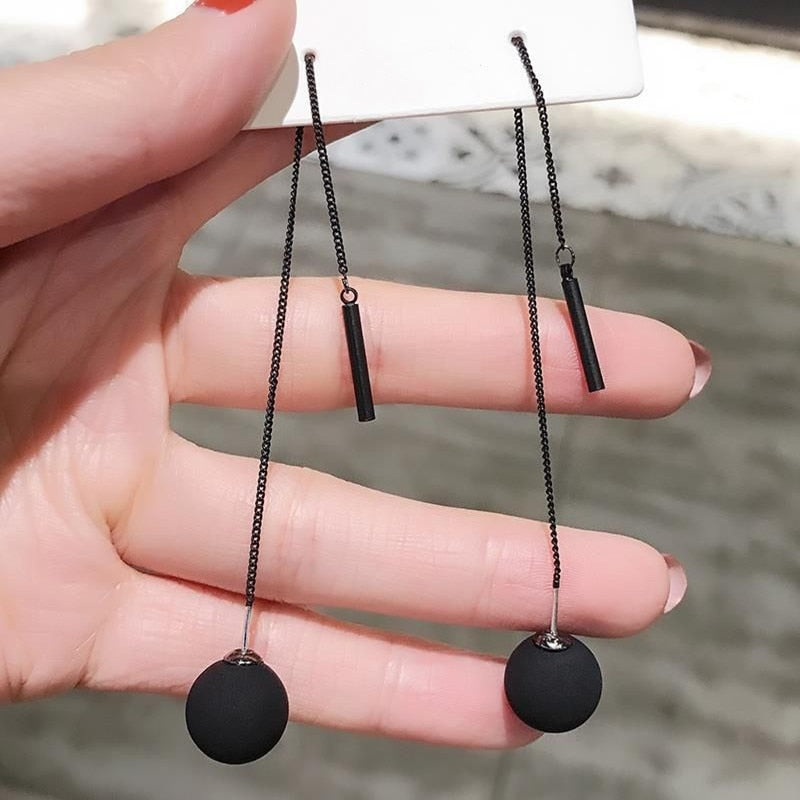 New Minimalist Silver Color Chain Long Tassel Drop Earring For Women Statement Dangle Earrings Personality Ear Line Jewelry Gift