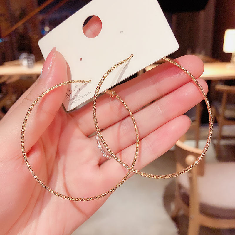 South Korea web celebrity super fairy temperament elegant Hyun fashion fashion earrings delicate purple flowers rose earrings