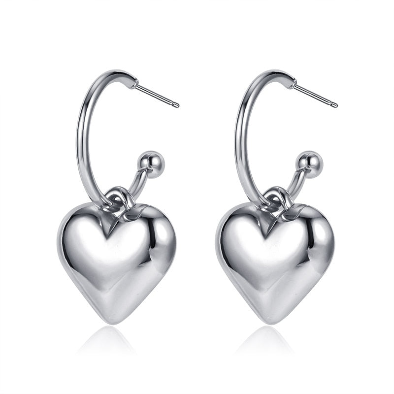 Women's Earrings Gold Unusual hoop Earrings for women Korean Vintage Geometry Metal Earrings 2021 Trendy Fashion Female Jewelry
