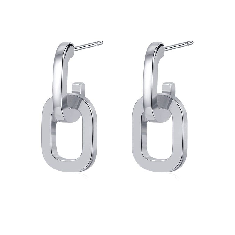 Women's Earrings Gold Unusual hoop Earrings for women Korean Vintage Geometry Metal Earrings 2021 Trendy Fashion Female Jewelry