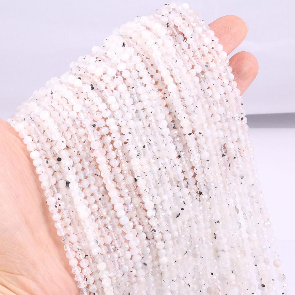 Natural Pink Tourmaline Beads Faceted Loose Round Beads for Jewelry Making Necklace DIY Bracelet Accessories 2 3mm