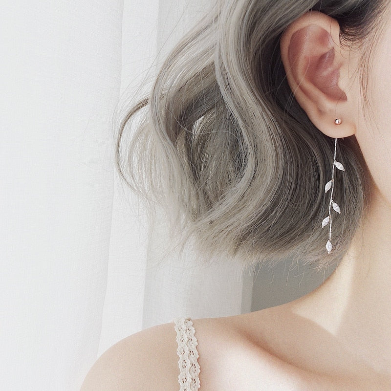 New Minimalist Silver Color Chain Long Tassel Drop Earring For Women Statement Dangle Earrings Personality Ear Line Jewelry Gift