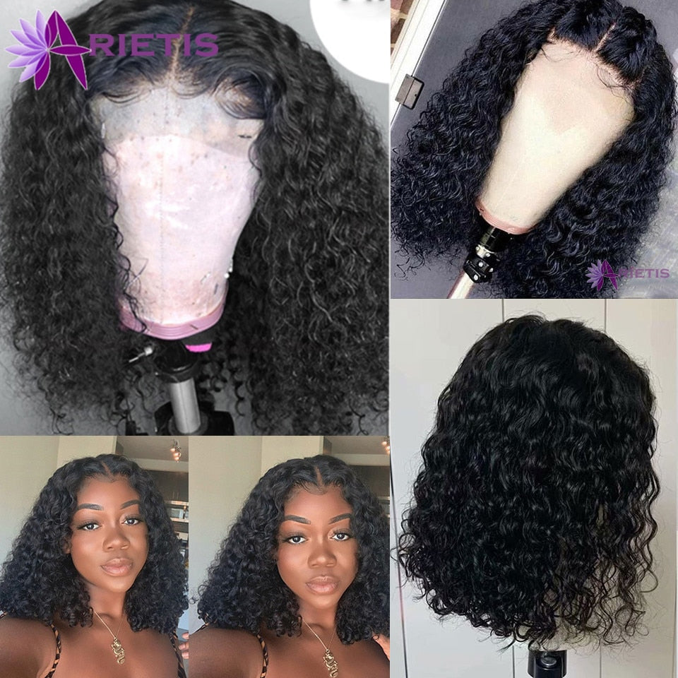 Pixie Cut Wig Human Hair Curly Bob Wig Lace Front Human Hair Wigs For Women Preplucked HD Lace Fontal Wig Remy 4x4 Closure Wig