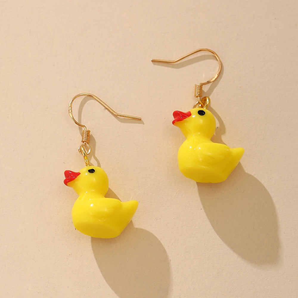 New Cute Duck White Cloud Stud Earrings Rainbow Delicate Clouds for Women Girls Ear Jewelry Wholesale Gifts Frog