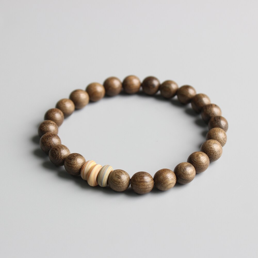 Wholesale Tibetan Buddhism Mala Prayer beads Handmade Lampwork Natural Wood Beads Stretch Bracelets Unisex Ethnic Jewelry Unique