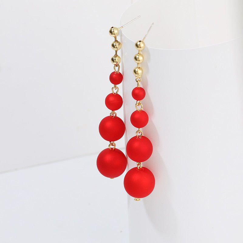 S925 Japan and South Korea new analog red peacock pearl tassel female earrings 2021 Spring Festival gift jewelry