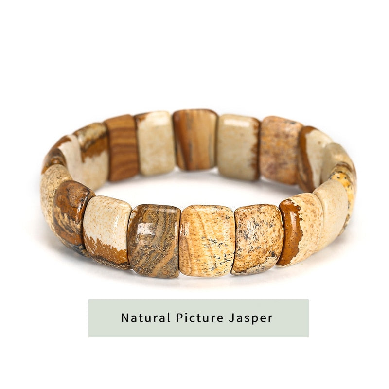 JD Colorful Tiger Eyes Natural Stone Beads Bangles & Bracelets Handmade Mookiate Stone Jewelry Energy Bracelet for Women or Men