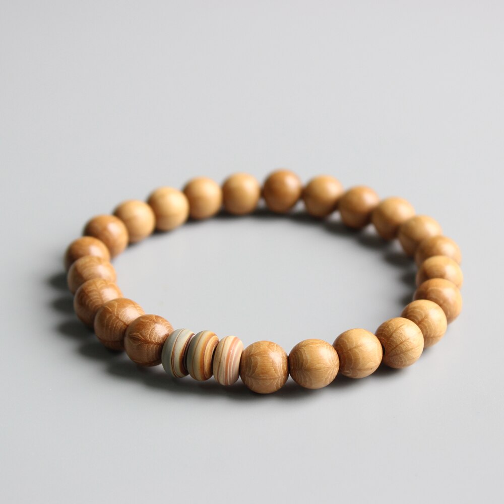 Wholesale Tibetan Buddhism Mala Prayer beads Handmade Lampwork Natural Wood Beads Stretch Bracelets Unisex Ethnic Jewelry Unique