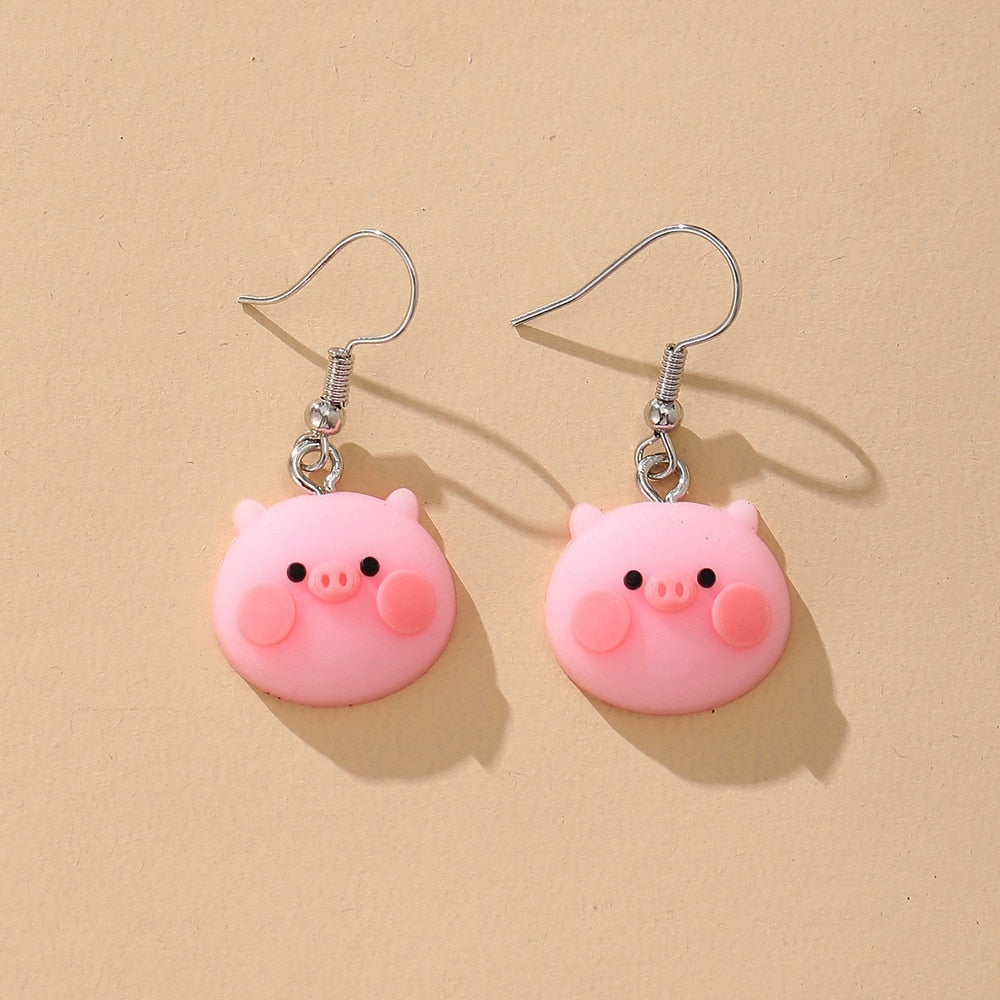 New Cute Duck White Cloud Stud Earrings Rainbow Delicate Clouds for Women Girls Ear Jewelry Wholesale Gifts Frog