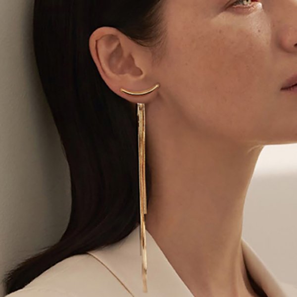 New Minimalist Silver Color Chain Long Tassel Drop Earring For Women Statement Dangle Earrings Personality Ear Line Jewelry Gift