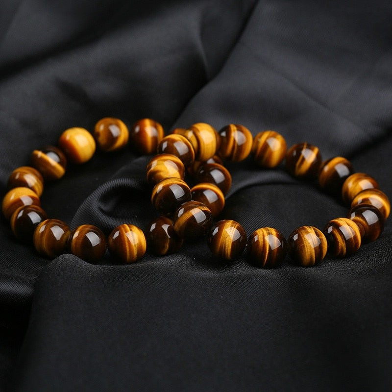 5A Natural Stone Tiger's Eye Bracelets & Bangle for Women Men Strand Charm Bracelets Gift Beads Bracelets Accessories