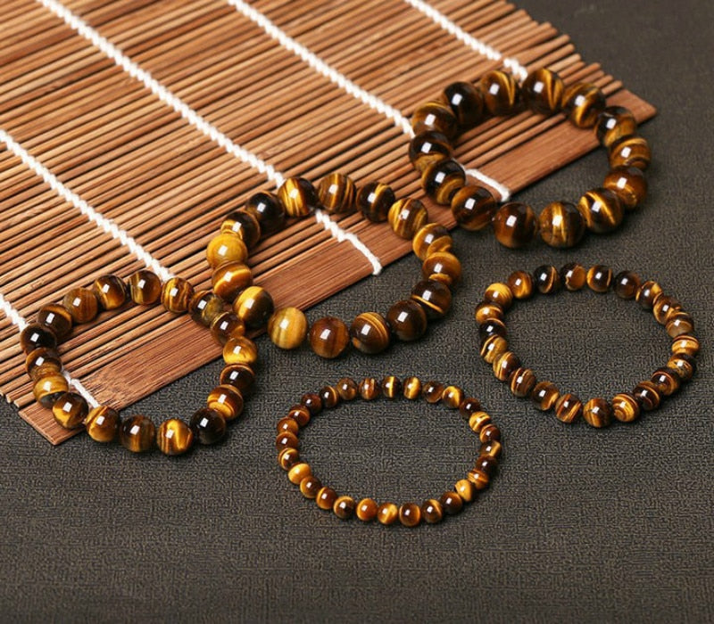 5A Natural Stone Tiger's Eye Bracelets & Bangle for Women Men Strand Charm Bracelets Gift Beads Bracelets Accessories