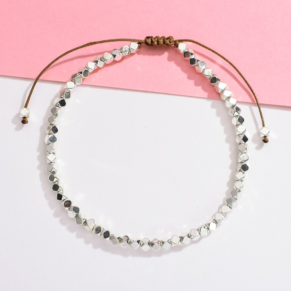 ZMZY New Fashion Minimalist Handmade Boho Bracelet Stone Hematite Beads Bracelet Jewelry Gift Friendship Women Accessories