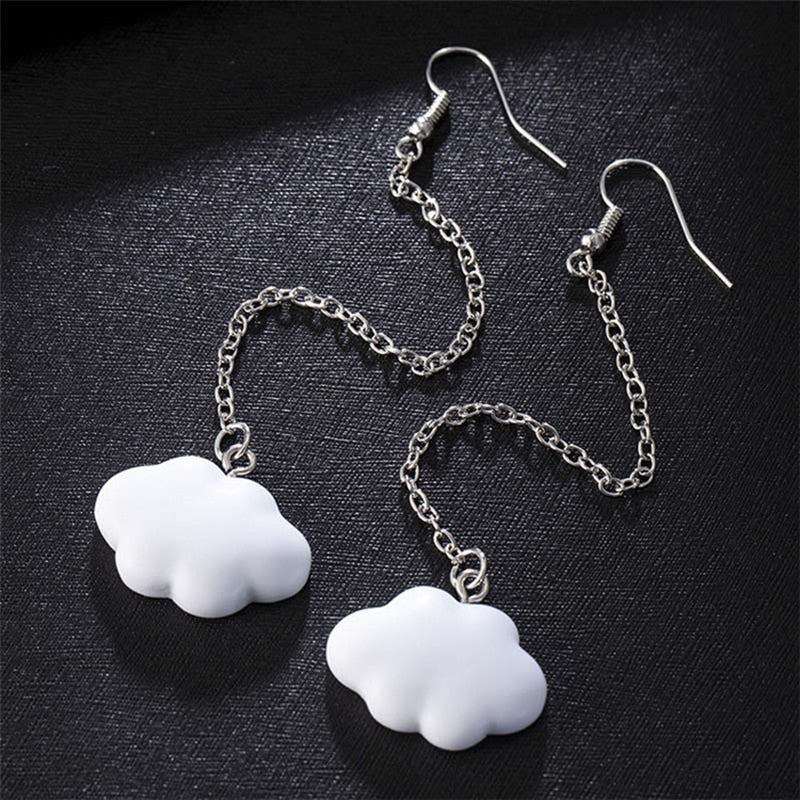 New Cute Duck White Cloud Stud Earrings Rainbow Delicate Clouds for Women Girls Ear Jewelry Wholesale Gifts Frog