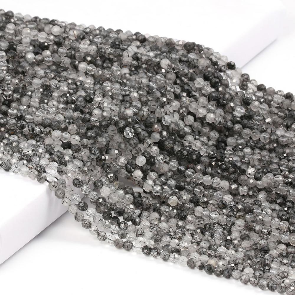 Natural Pink Tourmaline Beads Faceted Loose Round Beads for Jewelry Making Necklace DIY Bracelet Accessories 2 3mm