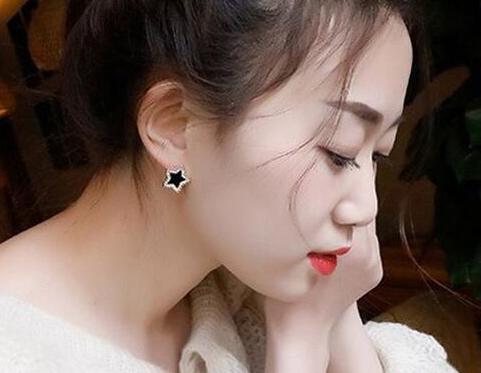 Personality Black Geometric Compact And Simple Net Red Temperament Earrings Rhinestones All-match Women's Gift Earrings Jewelry