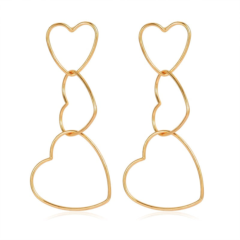 Women's Earrings Gold Unusual hoop Earrings for women Korean Vintage Geometry Metal Earrings 2021 Trendy Fashion Female Jewelry