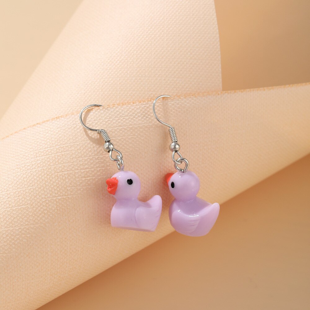 New Cute Duck White Cloud Stud Earrings Rainbow Delicate Clouds for Women Girls Ear Jewelry Wholesale Gifts Frog