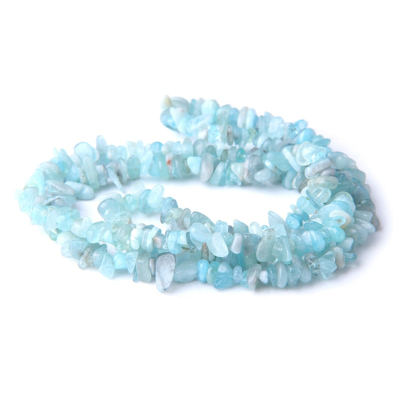 Aquamarin Chips Blue Natural Stone Beads DIY Loose Beads For Bracelet Necklace Making Jewelry Accessories Healing Chakra