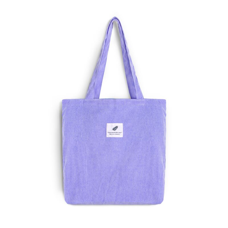 Women Corduroy Canvas Tote Handbag Female Cloth Shoulder Bags Young Ladies Casual Shopping Bag Girls Reusable Folding Bags