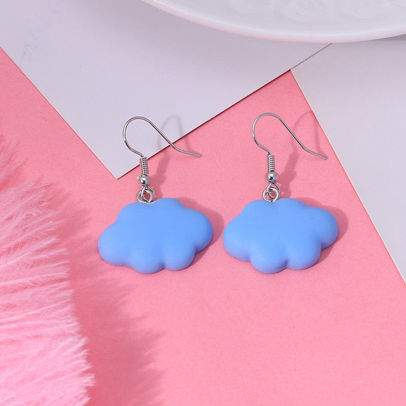 New Cute Duck White Cloud Stud Earrings Rainbow Delicate Clouds for Women Girls Ear Jewelry Wholesale Gifts Frog