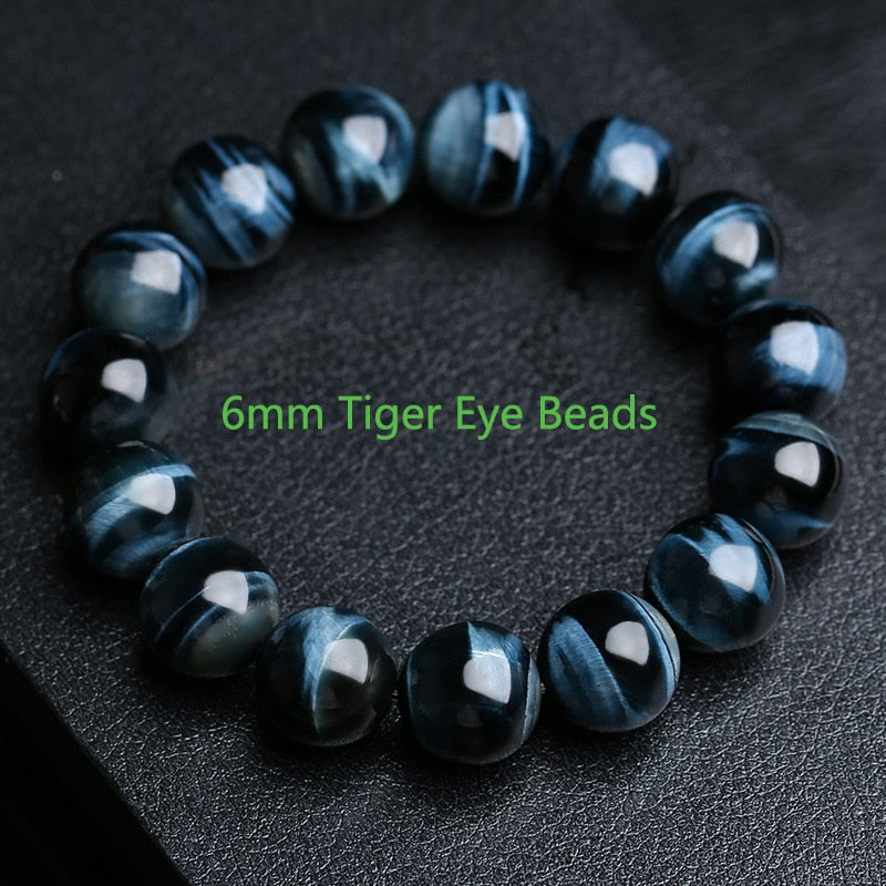 5A+ Lightning Royal Blue Tiger Eye Bracelets Men Highest Quality Natural Stone Round Beads Bracelets for Women Jewelry Pulsera