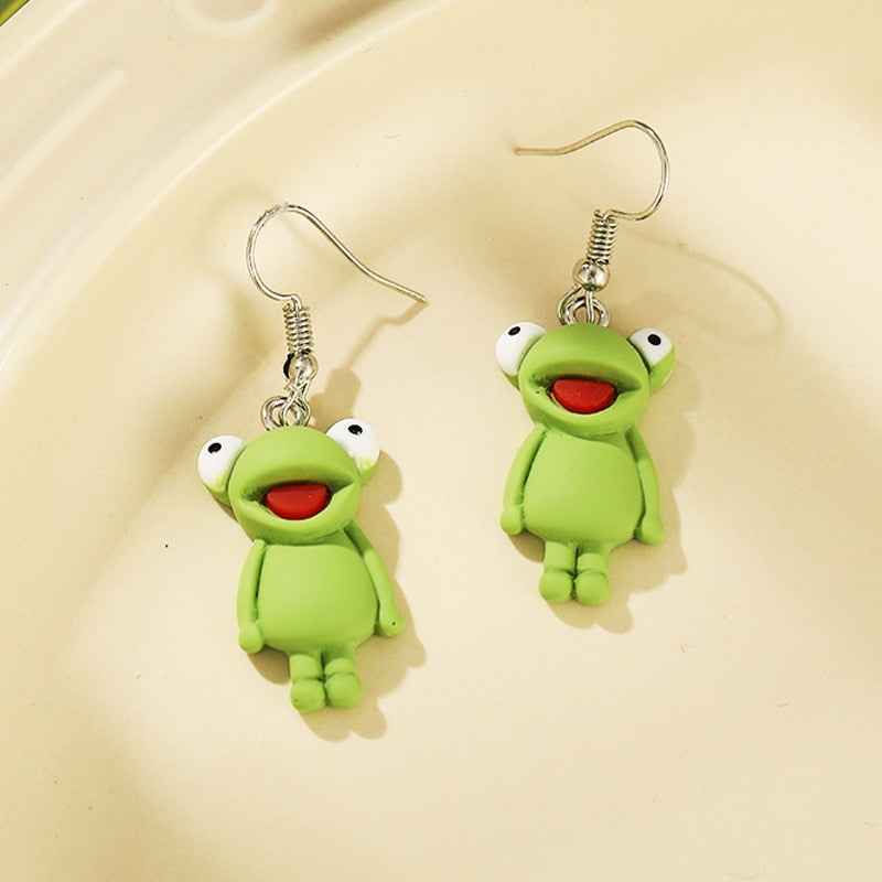 New Cute Duck White Cloud Stud Earrings Rainbow Delicate Clouds for Women Girls Ear Jewelry Wholesale Gifts Frog