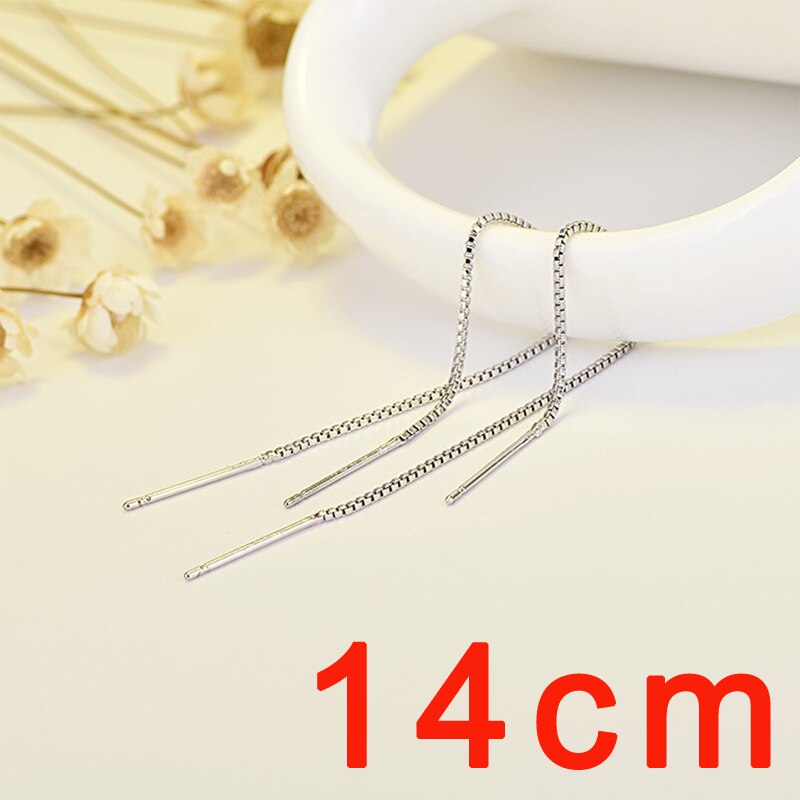 New Minimalist Silver Color Chain Long Tassel Drop Earring For Women Statement Dangle Earrings Personality Ear Line Jewelry Gift