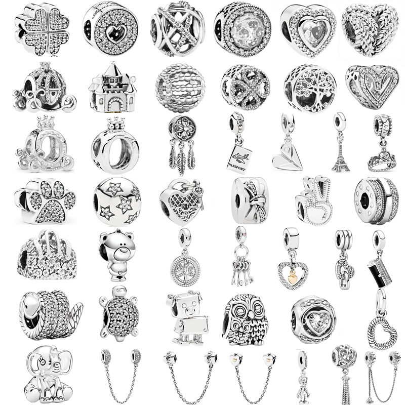 New Fashionable Charm Original Elephant Plane Love Pig Crown Suitable for Original Pandora Women's Bracelet Accessory Gift