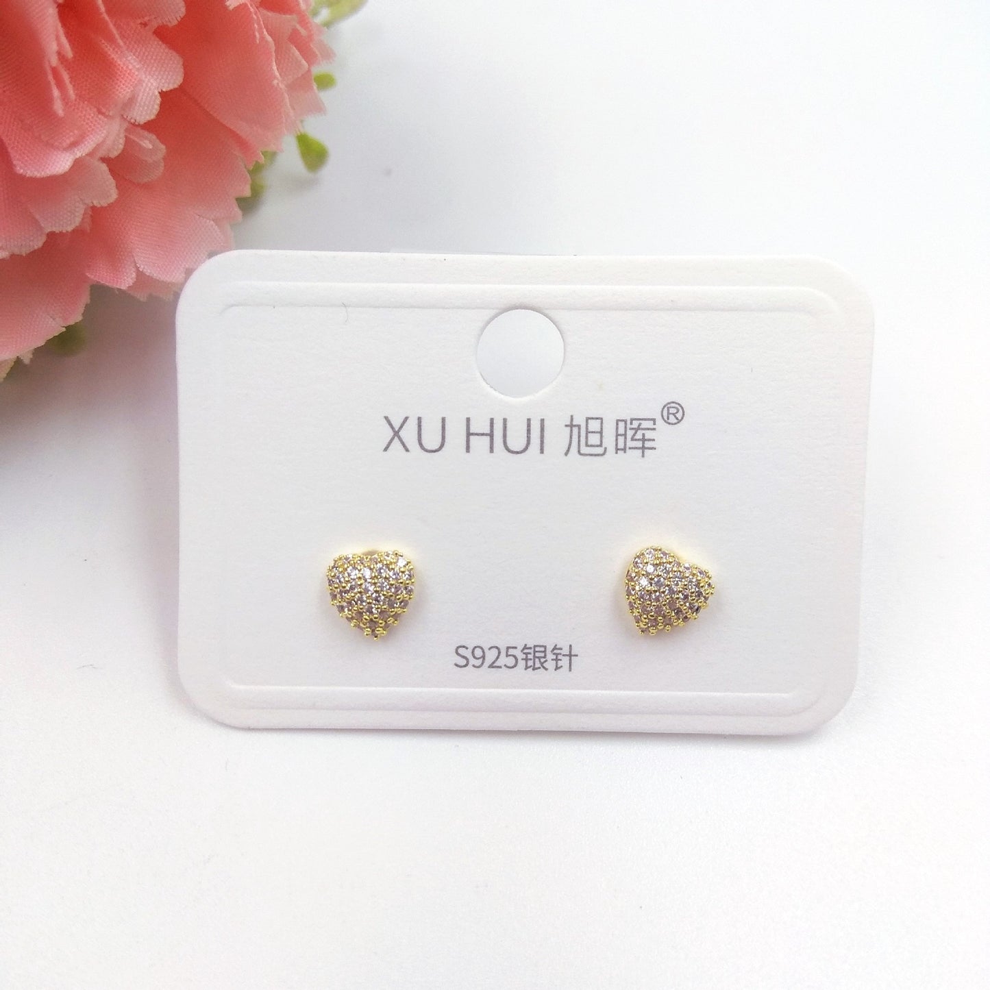 South Korea web celebrity super fairy temperament elegant Hyun fashion fashion earrings delicate purple flowers rose earrings