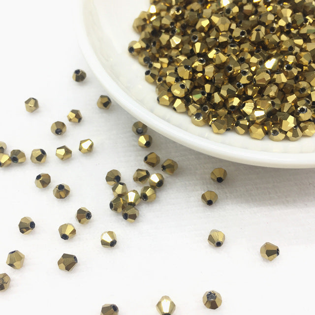 Wholesale 4MM 100pcs Austria Crystal Beads Spacer Glass Bead DIY Earrings Bracelet Choker Necklace Jewelry Making