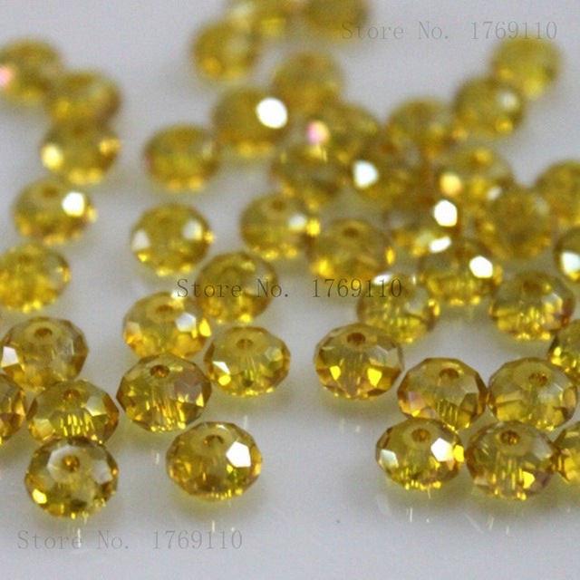 Isywaka Pink Multicolor 4*6mm 50pcs Rondelle Austria faceted Crystal Glass Beads Loose Spacer Round Beads for Jewelry Making