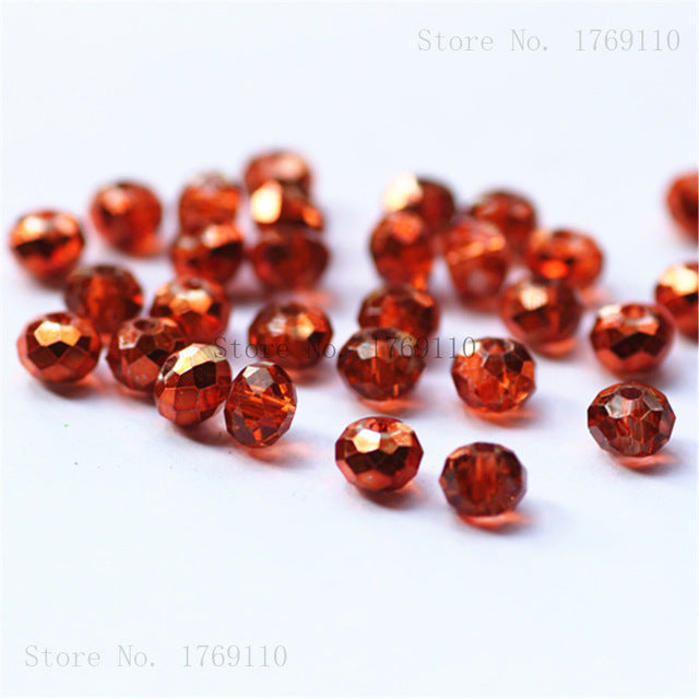 Isywaka Pink Multicolor 4*6mm 50pcs Rondelle Austria faceted Crystal Glass Beads Loose Spacer Round Beads for Jewelry Making