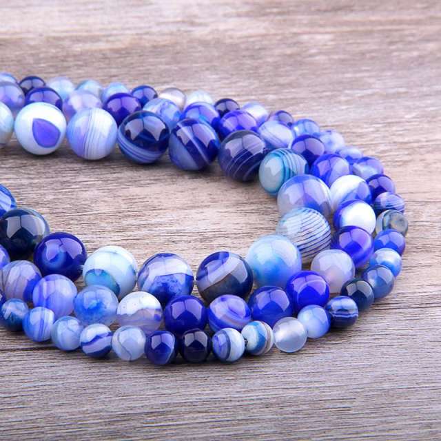 Natural orange agates Stone Beads Smooth Striped Agates Round stone loose spacer beads For Jewelry Making Diy Bracelets handmade