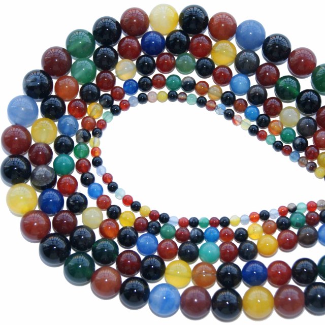 Wholesale 4 6 8 10 MM Natural Stone Beads Lava Tiger Eye Agates Lapis lazuli Loose Stone Beads For Jewelry DIY Bracelet Necklace