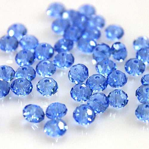 Isywaka Light Blue Colors 4*6mm 50pcs Rondelle Austria faceted Crystal Glass Beads Loose Spacer Round Beads for Jewelry Making