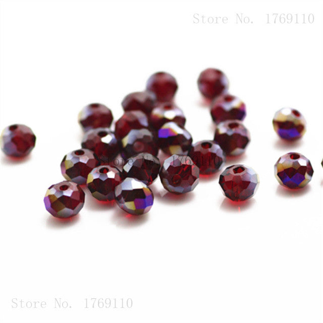 Isywaka Light Blue Colors 4*6mm 50pcs Rondelle Austria faceted Crystal Glass Beads Loose Spacer Round Beads for Jewelry Making
