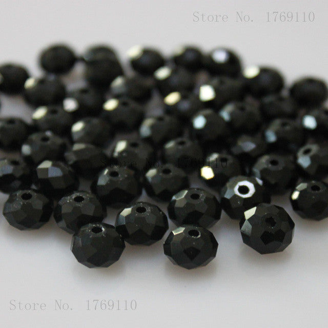 Isywaka Light Blue Colors 4*6mm 50pcs Rondelle Austria faceted Crystal Glass Beads Loose Spacer Round Beads for Jewelry Making