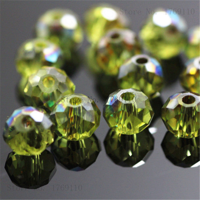 Isywaka Light Blue Colors 4*6mm 50pcs Rondelle Austria faceted Crystal Glass Beads Loose Spacer Round Beads for Jewelry Making