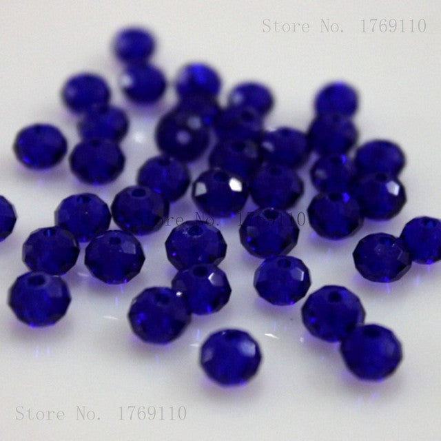 Isywaka Light Blue Colors 4*6mm 50pcs Rondelle Austria faceted Crystal Glass Beads Loose Spacer Round Beads for Jewelry Making