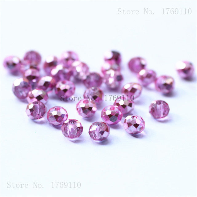 Isywaka Light Blue Colors 4*6mm 50pcs Rondelle Austria faceted Crystal Glass Beads Loose Spacer Round Beads for Jewelry Making