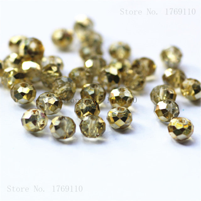 Isywaka Light Blue Colors 4*6mm 50pcs Rondelle Austria faceted Crystal Glass Beads Loose Spacer Round Beads for Jewelry Making