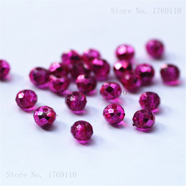 Isywaka Light Blue Colors 4*6mm 50pcs Rondelle Austria faceted Crystal Glass Beads Loose Spacer Round Beads for Jewelry Making