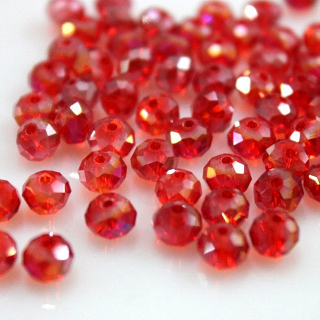 Isywaka Pink Multicolor 4*6mm 50pcs Rondelle Austria faceted Crystal Glass Beads Loose Spacer Round Beads for Jewelry Making
