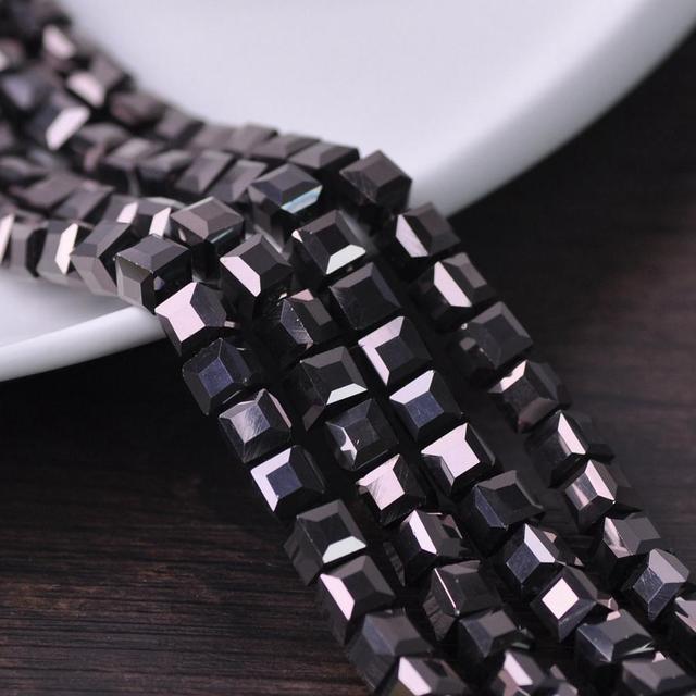 3mm 4mm 6mm 8mm 10mm Cube Square Faceted Czech Crystal Glass Loose Crafts Beads Wholesale Lot for Jewelry Making DIY Part 1