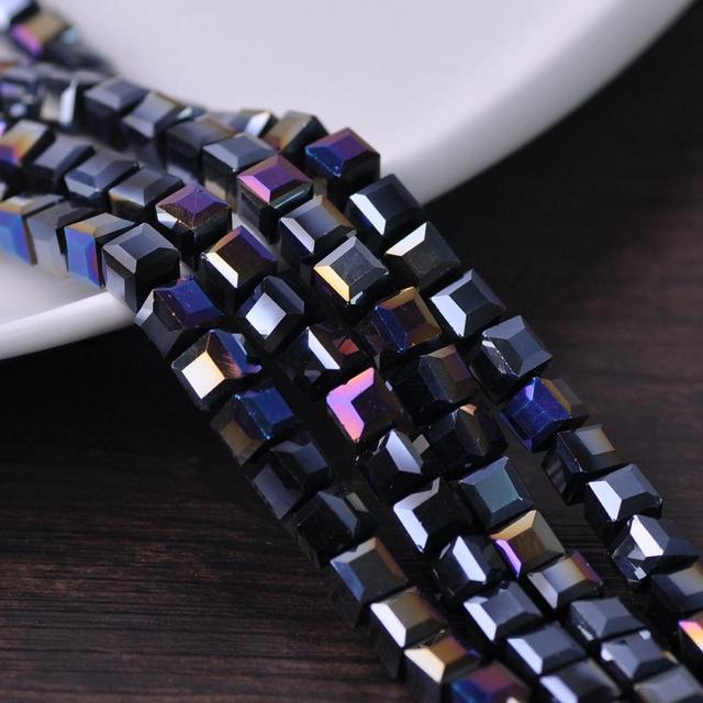 3mm 4mm 6mm 8mm 10mm Cube Square Faceted Czech Crystal Glass Loose Crafts Beads Wholesale Lot for Jewelry Making DIY Part 1