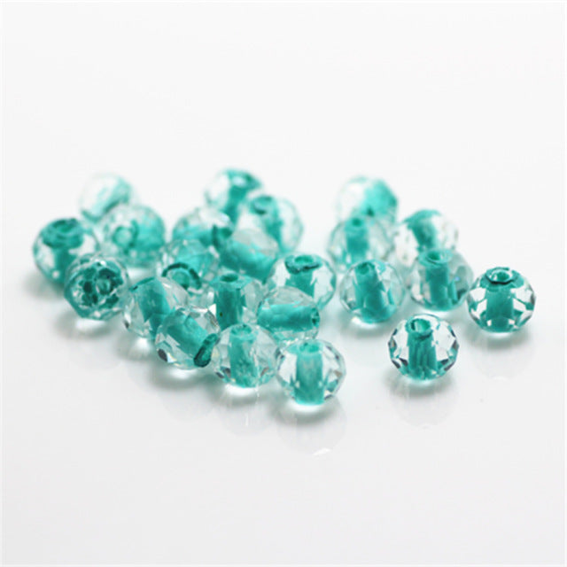 Isywaka Light Blue Colors 4*6mm 50pcs Rondelle Austria faceted Crystal Glass Beads Loose Spacer Round Beads for Jewelry Making