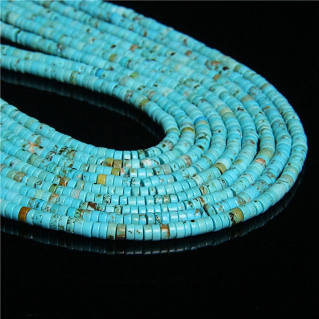 Natural Turquoises Stone Bead Blue Rondelle Cube Shape Loose Spacer Beads For Jewelry Making DIY Necklace Bracelets Accessories
