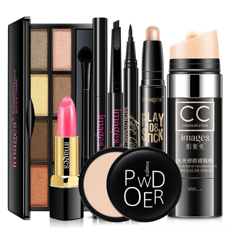 New Women Brand Makeup Set,Fashion Cosmetics Kit,Anti-wrinkle BB Cream,WaterProof Roll Mascara,Magic Eyeliner,Charming Lipstick