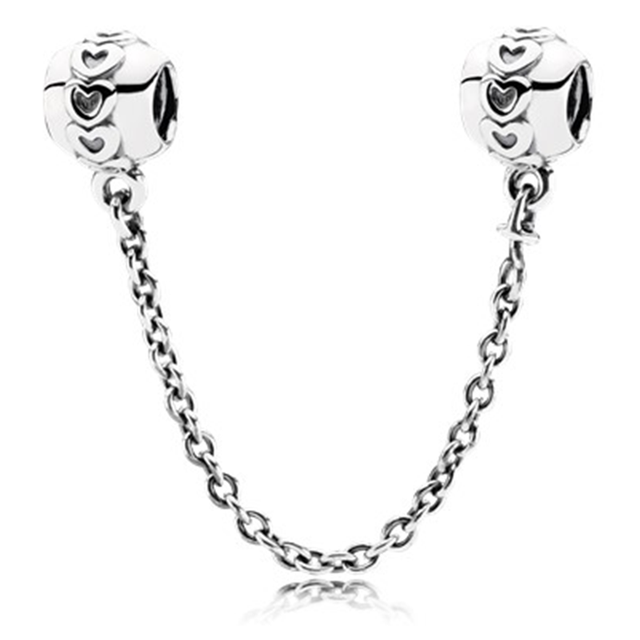 New Silver Color Feather Crown Safety Chain Owl Love Beads Tower Pendant Fit Pandora Charms Bracelets DIY Women Original Jewelry